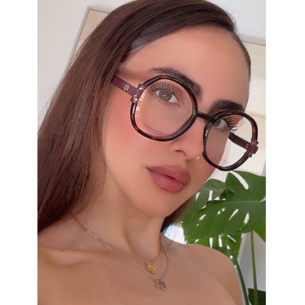 NEW Gucci GG1069O 002 Brown Rounded Eyeglasses Frames
